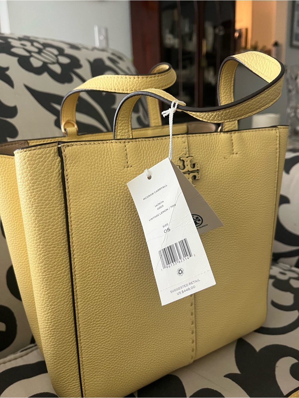 Tory Burch Vintage Yellow McGraw Carryall - Picture 4 of 5